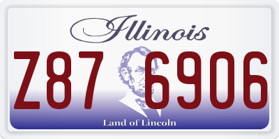 IL license plate Z876906