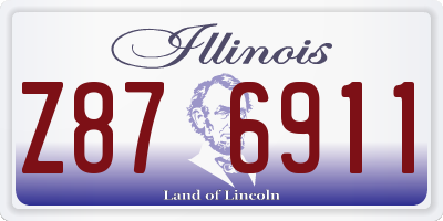 IL license plate Z876911