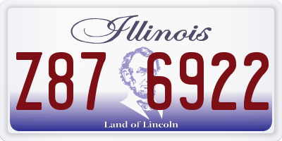 IL license plate Z876922