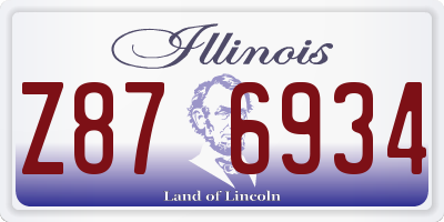 IL license plate Z876934