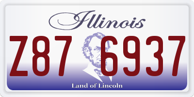 IL license plate Z876937