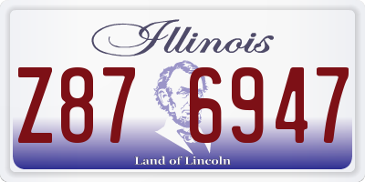 IL license plate Z876947