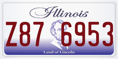 IL license plate Z876953