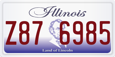 IL license plate Z876985