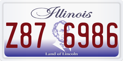 IL license plate Z876986