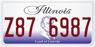IL license plate Z876987