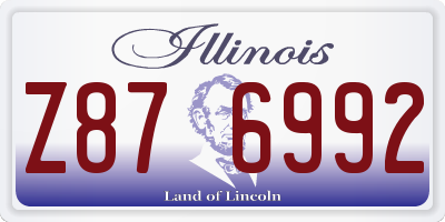 IL license plate Z876992