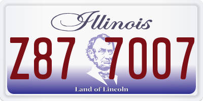 IL license plate Z877007