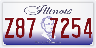 IL license plate Z877254