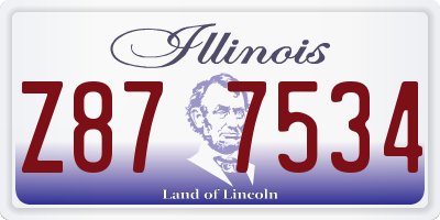 IL license plate Z877534