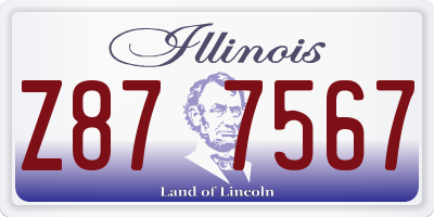 IL license plate Z877567