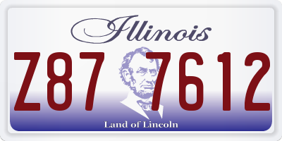 IL license plate Z877612
