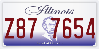 IL license plate Z877654