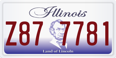 IL license plate Z877781