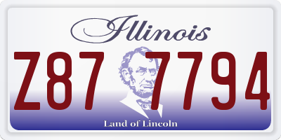 IL license plate Z877794