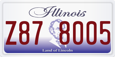 IL license plate Z878005
