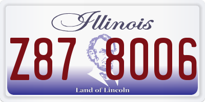 IL license plate Z878006
