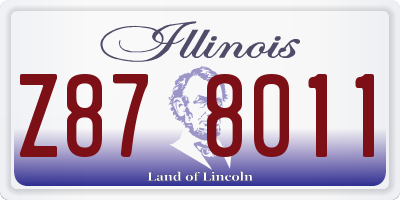 IL license plate Z878011
