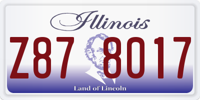 IL license plate Z878017