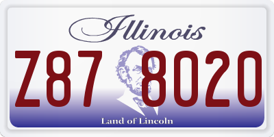 IL license plate Z878020