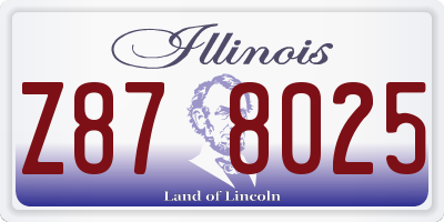 IL license plate Z878025