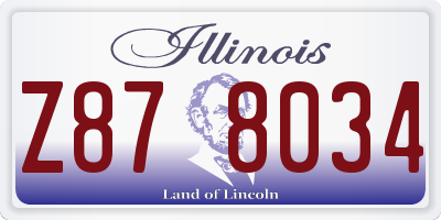 IL license plate Z878034