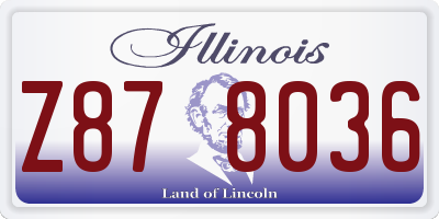 IL license plate Z878036