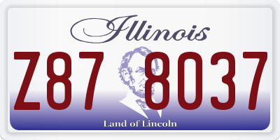 IL license plate Z878037
