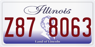 IL license plate Z878063