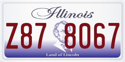 IL license plate Z878067