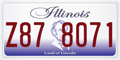 IL license plate Z878071