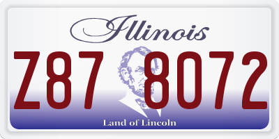 IL license plate Z878072