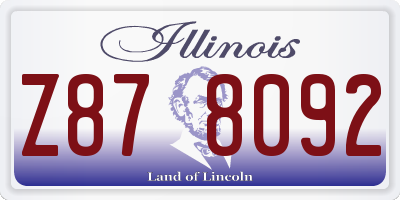 IL license plate Z878092