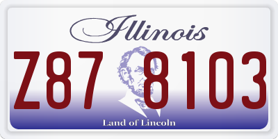 IL license plate Z878103