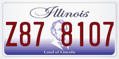 IL license plate Z878107