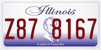 IL license plate Z878167