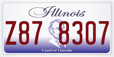 IL license plate Z878307