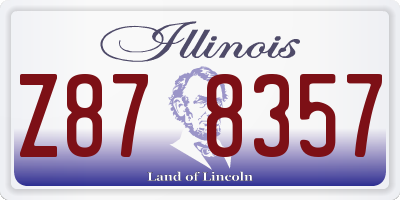 IL license plate Z878357