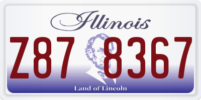 IL license plate Z878367