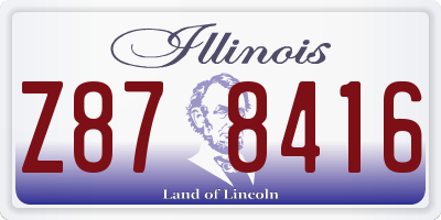 IL license plate Z878416