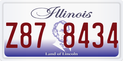 IL license plate Z878434