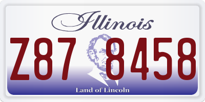 IL license plate Z878458
