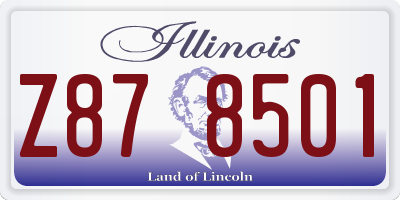 IL license plate Z878501