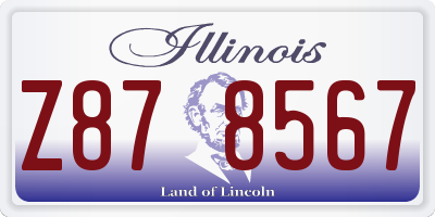 IL license plate Z878567