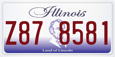 IL license plate Z878581