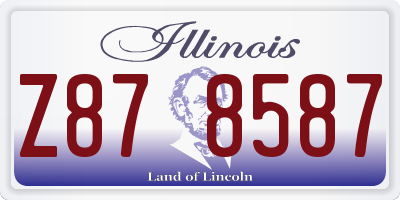 IL license plate Z878587