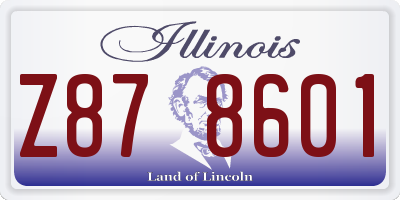 IL license plate Z878601