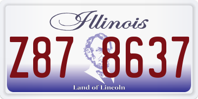 IL license plate Z878637