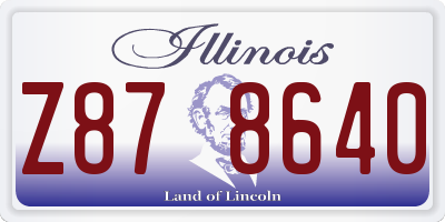 IL license plate Z878640