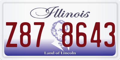 IL license plate Z878643